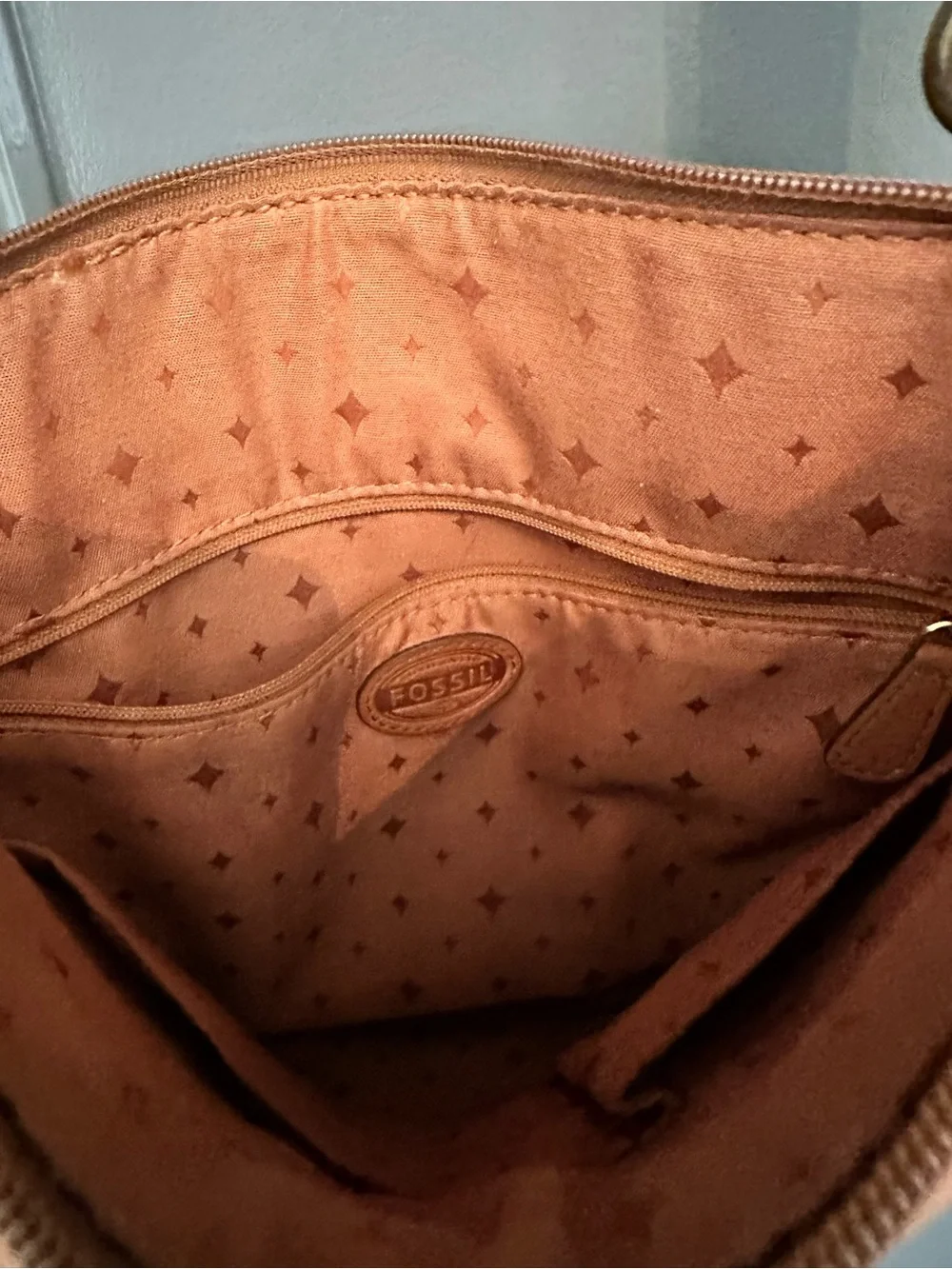 Fossil genuine leather cognac Crossbody bag